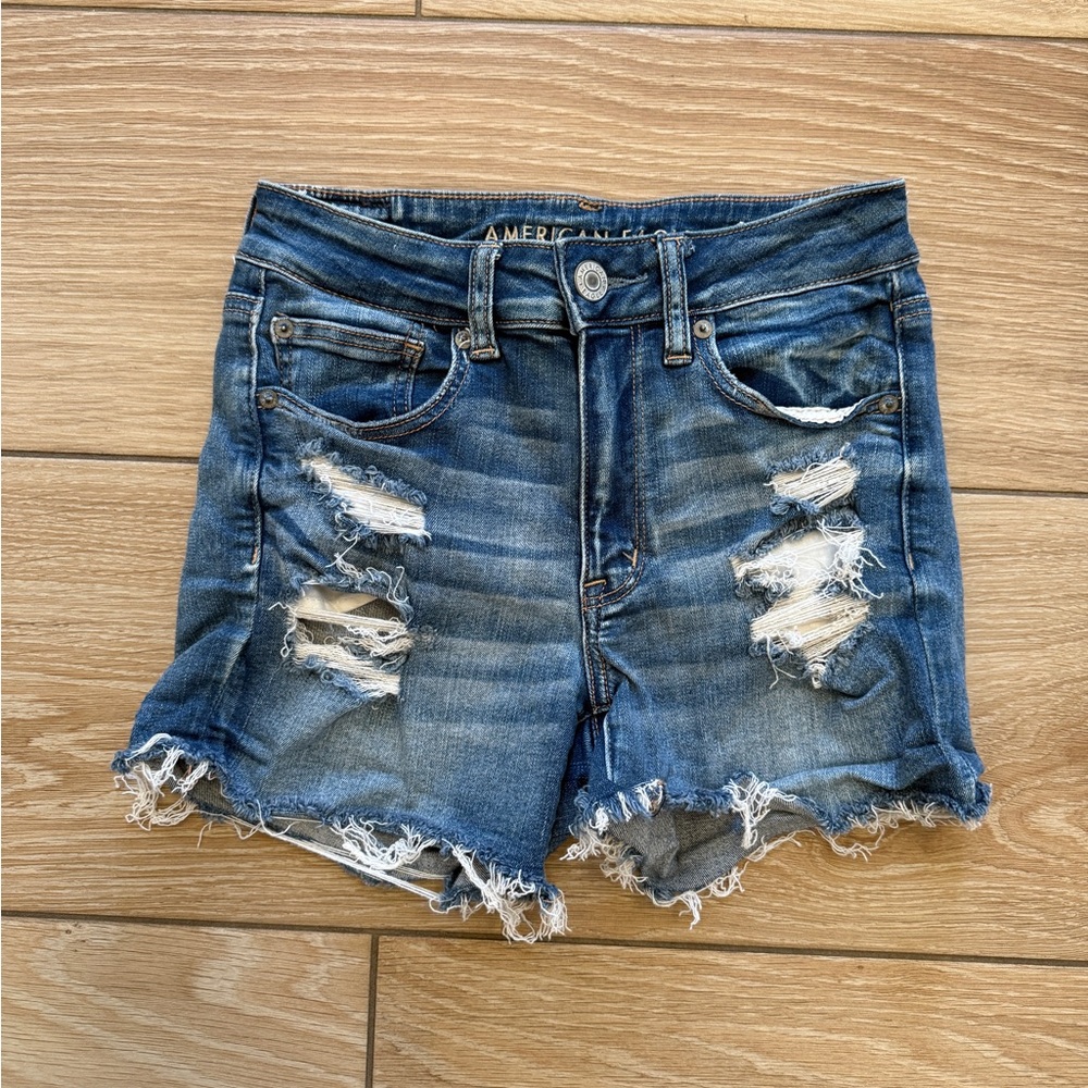 American Eagle Outfitters Ripped Blue Jean Shorts